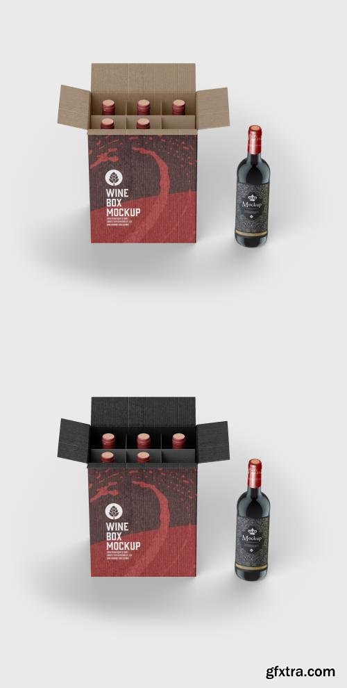 Box for Wine Bottles Mockup 461121188