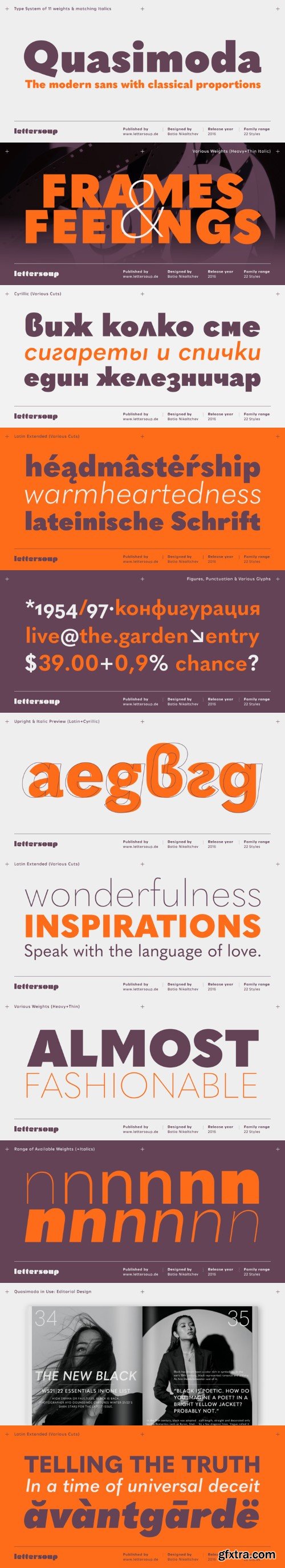Quasimoda Font Family v3.0 (22 Fonts) » GFxtra