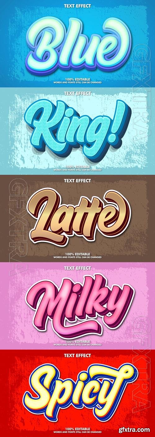 Vector 3d text editable, text effect font design vol 98