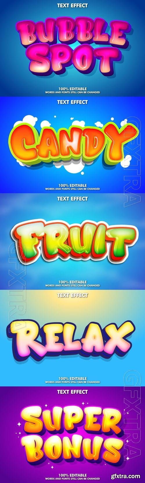 Vector 3d text editable, text effect font design vol 96