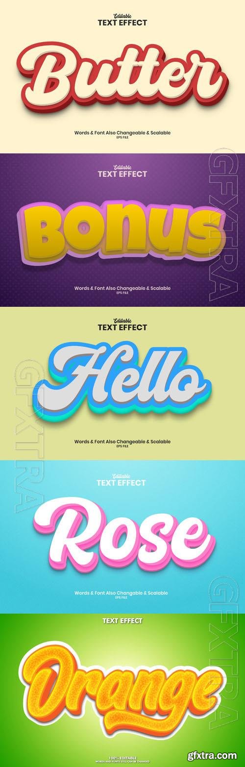 Vector 3d text editable, text effect font design vol 95