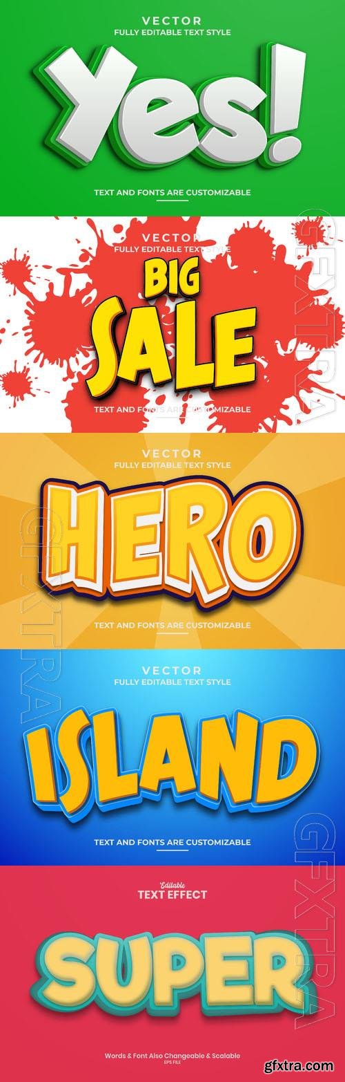Vector 3d text editable, text effect font design vol 94