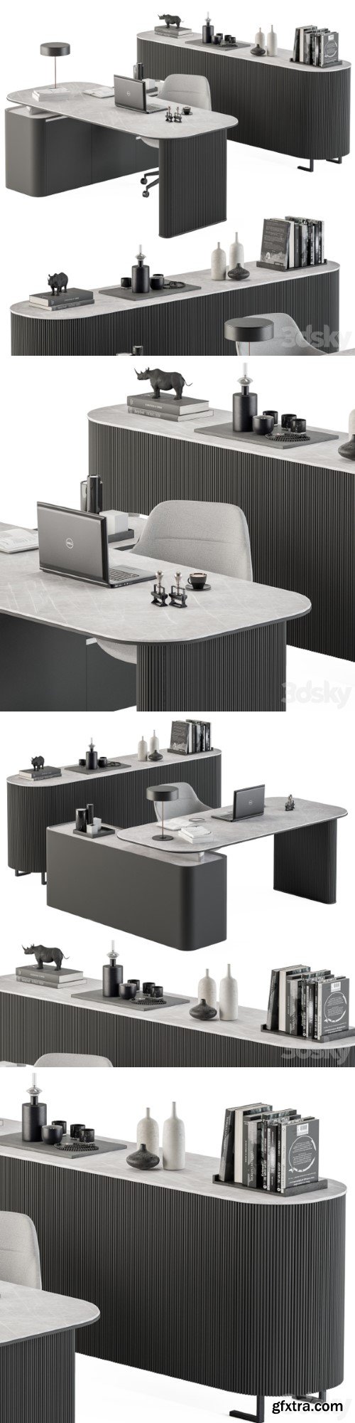 Pro 3DSky - Boss Desk Black and Gray - Office Furniture 236