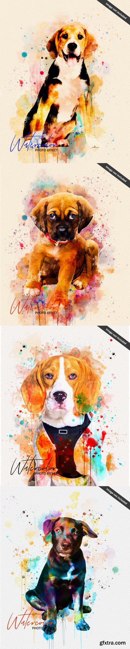 Watercolor painting of a dog photo effect 3