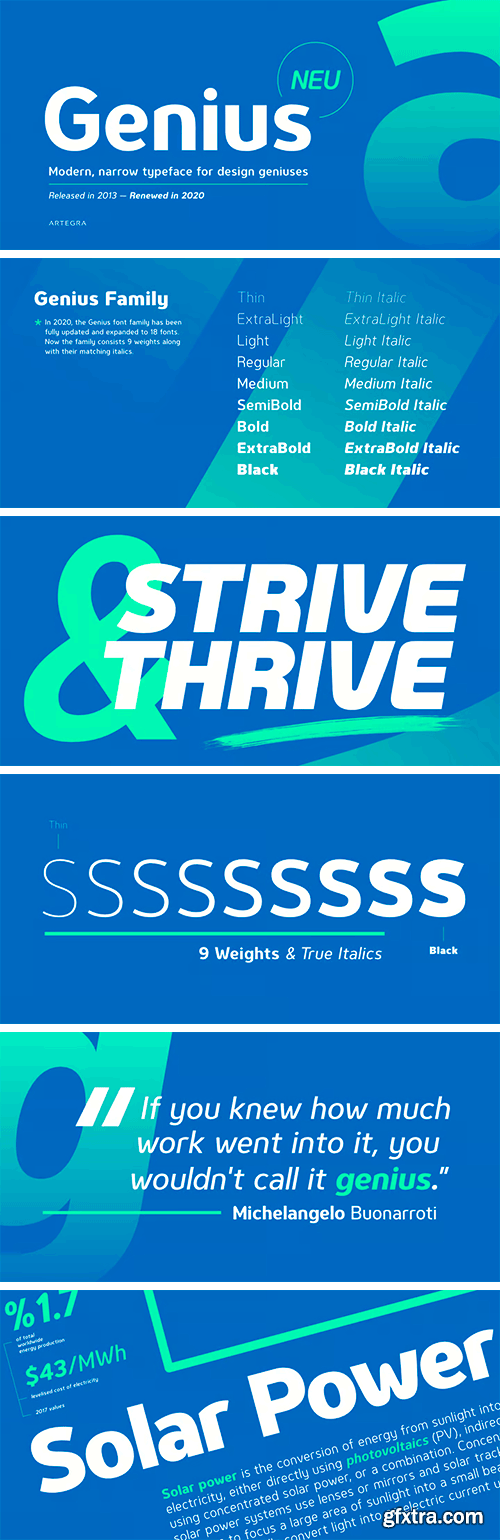 Genius Font Family Genius Font Family