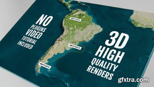 3D Physical Map - South America for Final Cut Pro 1436518