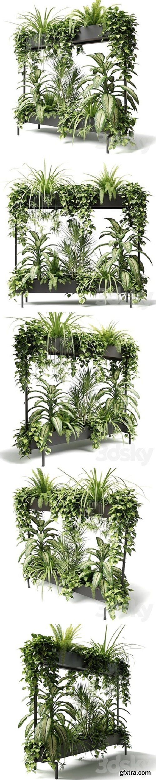 Pro 3DSky - Mynthe rectangular two-storey planter
