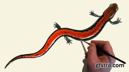 Paint Realistic Watercolors - How To Paint A Salamander