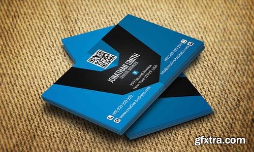 Business card psd mockup blue with black desing template