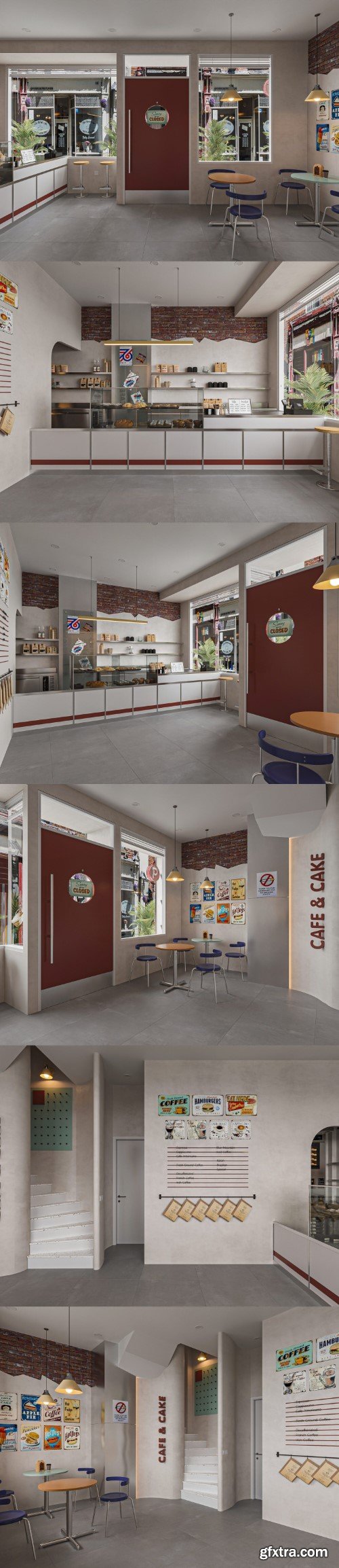 3D Bakery Shop Interior by Hung Le