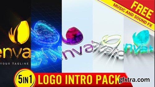 Videohive Logo Intro Mega pack logo Reveal minimal logo opener Ident with free music and fx 44237783