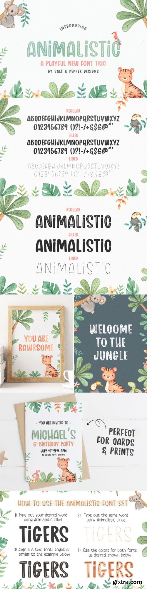 Animalistic Font Trio