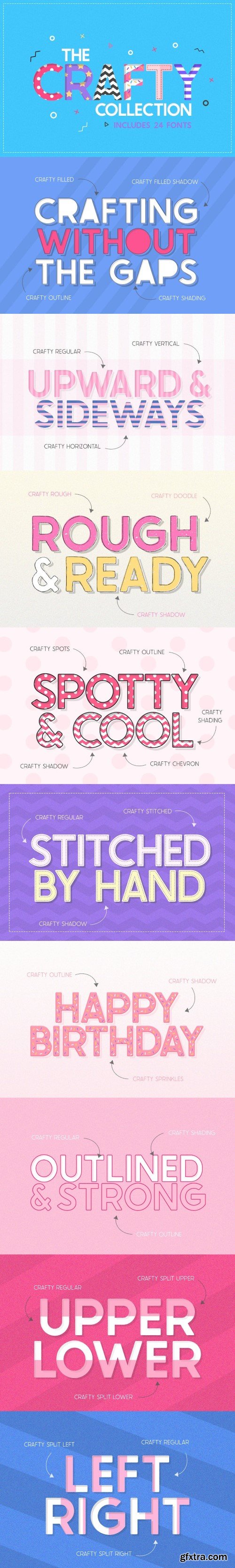 The Crafty Font Collection (24 Fonts)