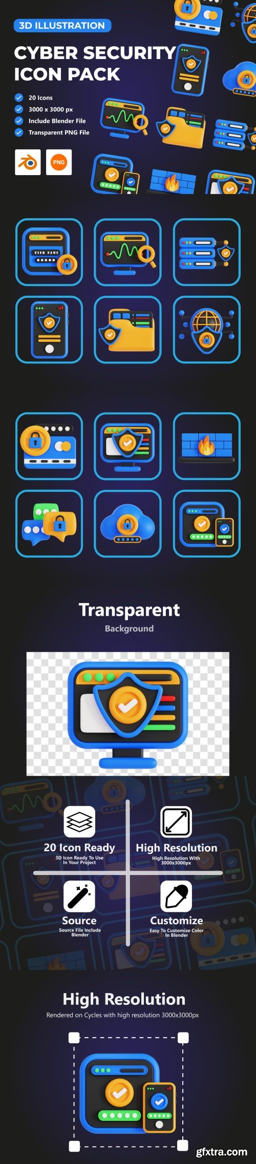 UI8 - Cyber Security 3D Pack