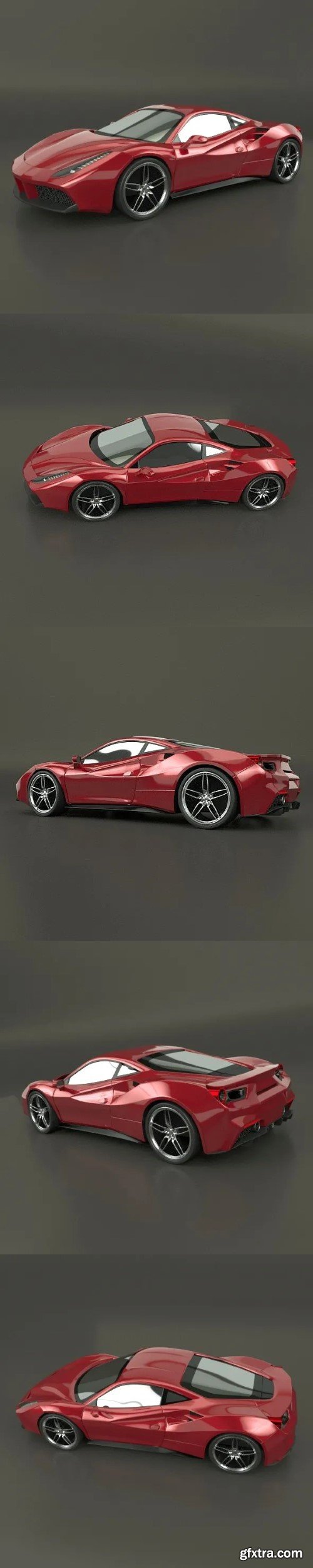 Ferrari 488 GTB sports car restyled 3D Model