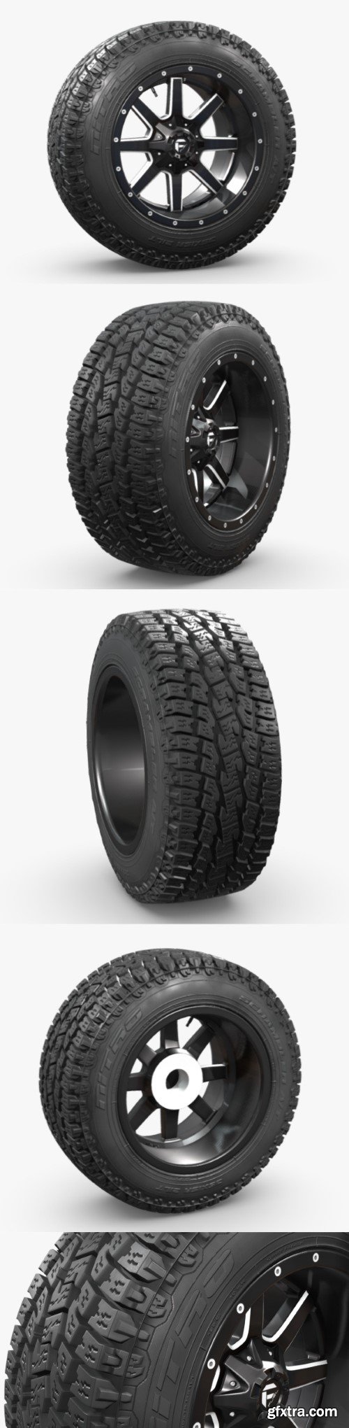 OFF ROAD WHEEL AND TIRE 3D Model