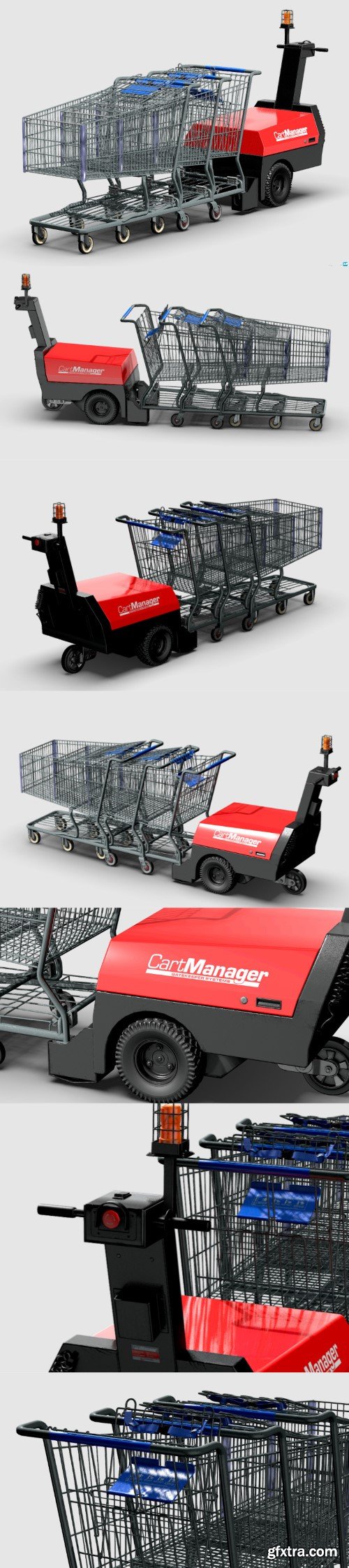 Shopping Cart Carrier Manager Collection 2022 3d 3D Model