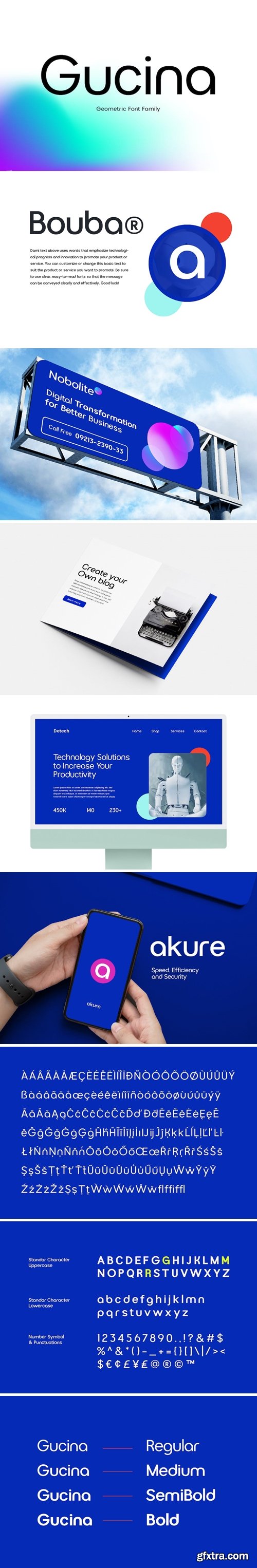 CM - Gucina Geometric Font Family 13429917