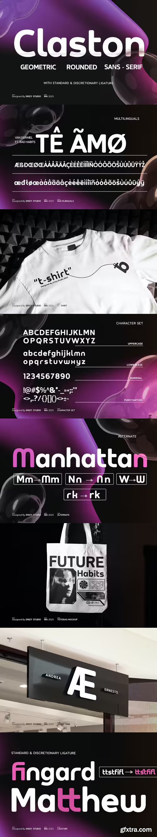 Claston - Geometric Rounded Font