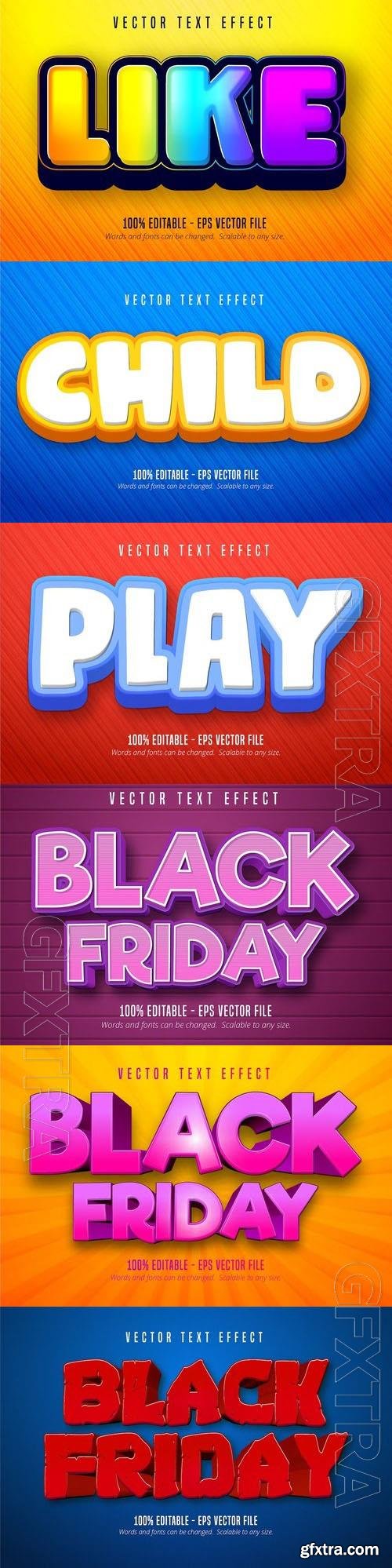 Vector 3d text editable, text effect font vol 111