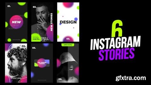 Videohive 6 Abstract Gradient Instagram Stories - After Effects 44411415