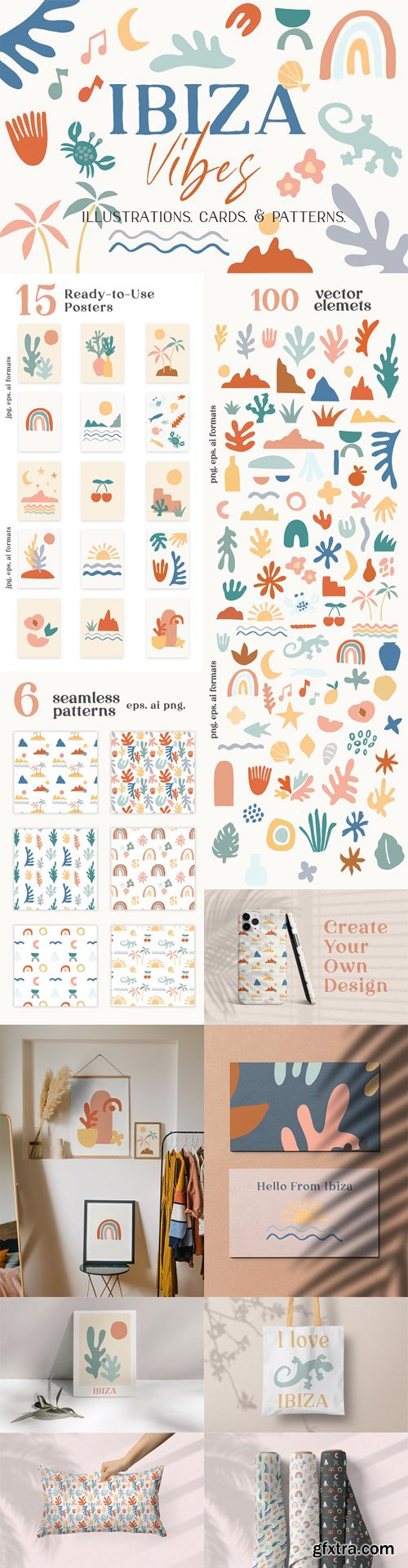 Ibiza Vibes - Illustrations, Cards Patterns Ibiza Vibes - Illustrations, Cards Patterns