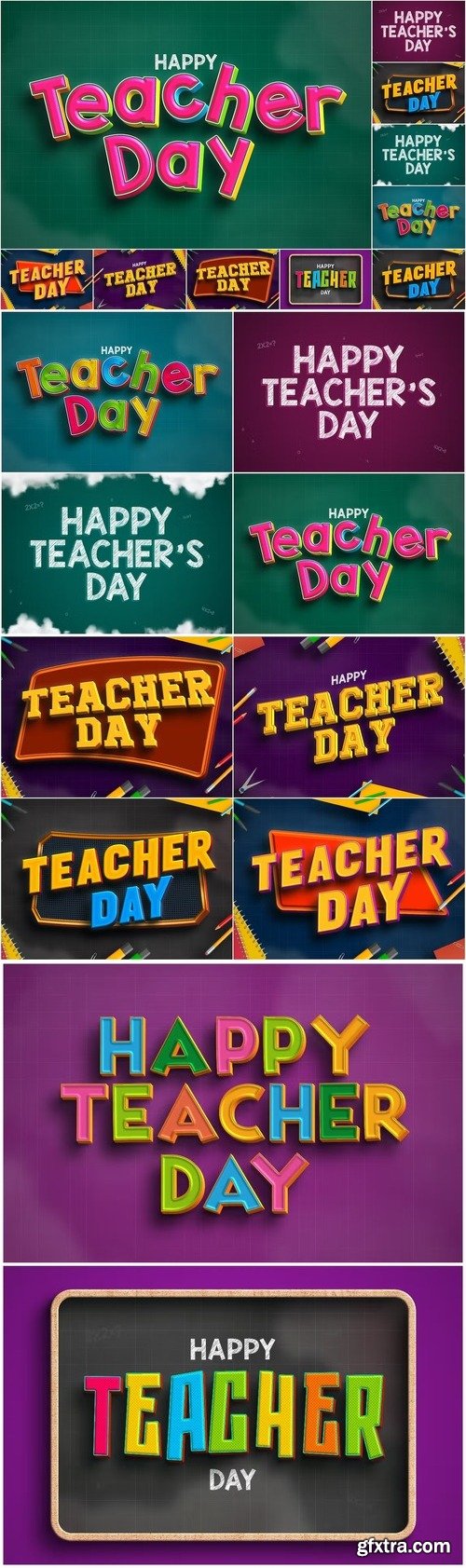 Teacher's day text effect set K4NHLHX