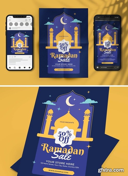 Purple Ramadan Sale Flyer Set EGVYB8S