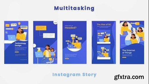 Videohive Multitasking Work Instagram Story 44422364