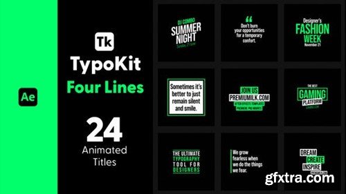 Videohive Typo Kit Four Lines Titles for After Effects 44500807 Videohive Typo Kit Four Lines Titles for After Effects 44500807