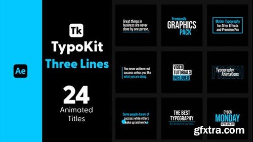 Videohive Typo Kit Three Lines Titles for After Effects 44500690 Videohive Typo Kit Three Lines Titles for After Effects 44500690