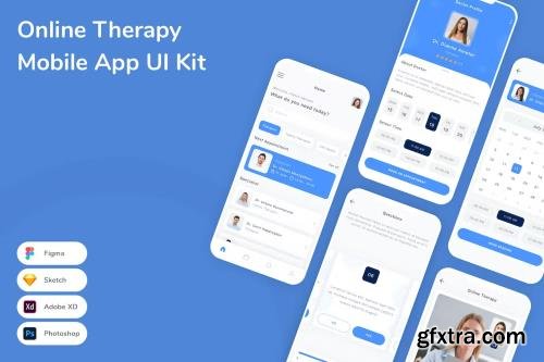 Online Therapy Mobile App UI Kit 22AXUDB