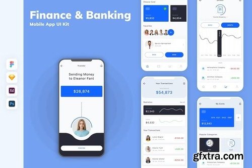 Finance & Banking Mobile App UI Kit FR585KN