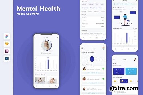 Mental Health Mobile App UI Kit 7TEA8DM