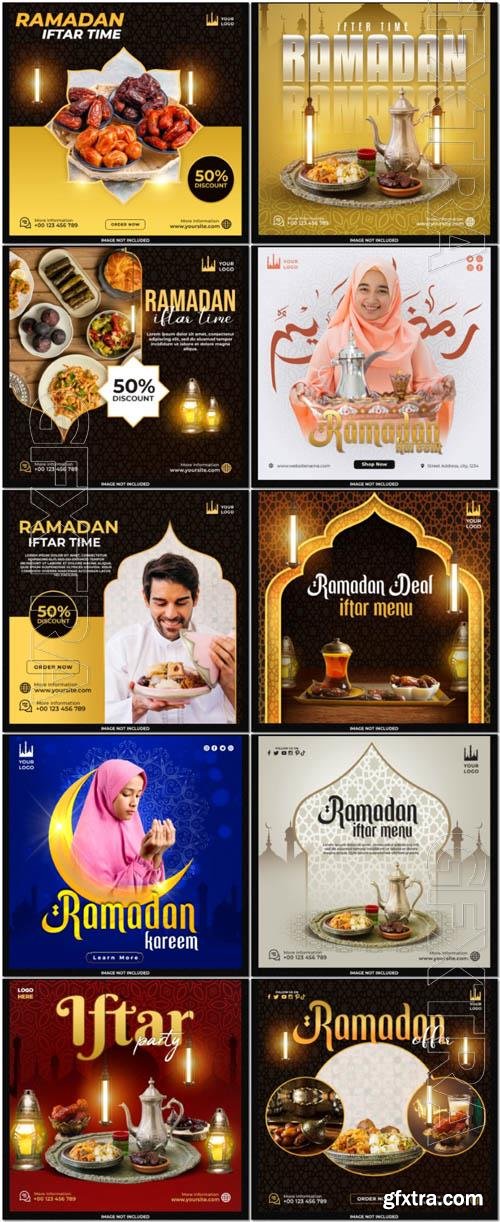 Ramadan kareem social media post psd template design 