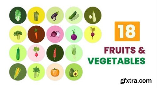 Videohive Fruits And Vegetables Animated Element Pack After Effects Template 44499444