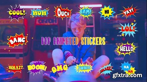 Videohive Animated Pop Stickers Element Pack After Effects Template 44499573