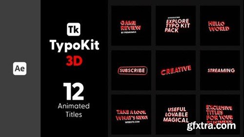 Videohive Typo Kit 3D Titles for After Effects 44506534