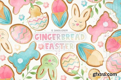 Happy Easter gingerbread design png file