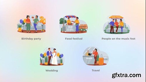 Videohive Various Holidays and Entertainment - Flat Concepts 44510278