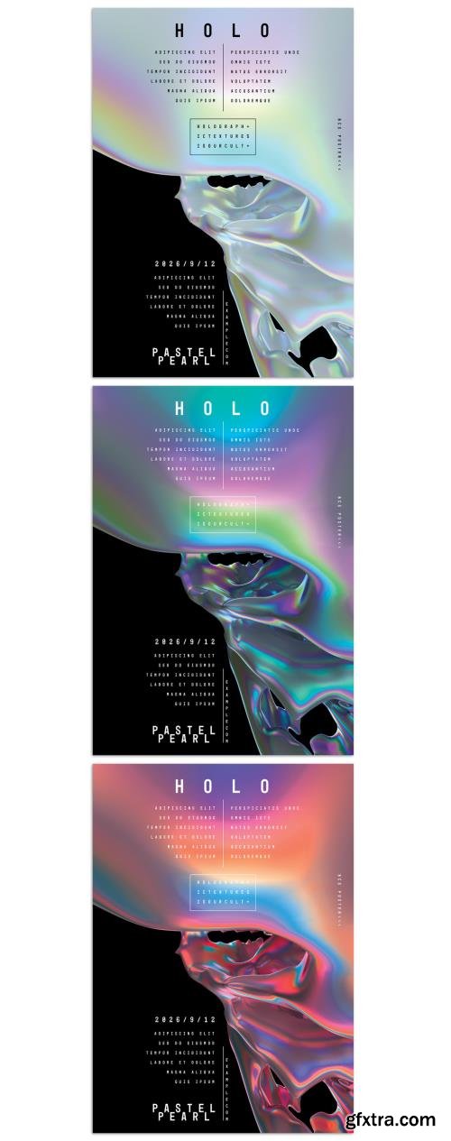 Modern Abstract Holographic Posters Design Layouts 422821121