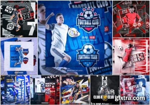 10 PSD soccer, american football, basketball club social media banner [PSD]