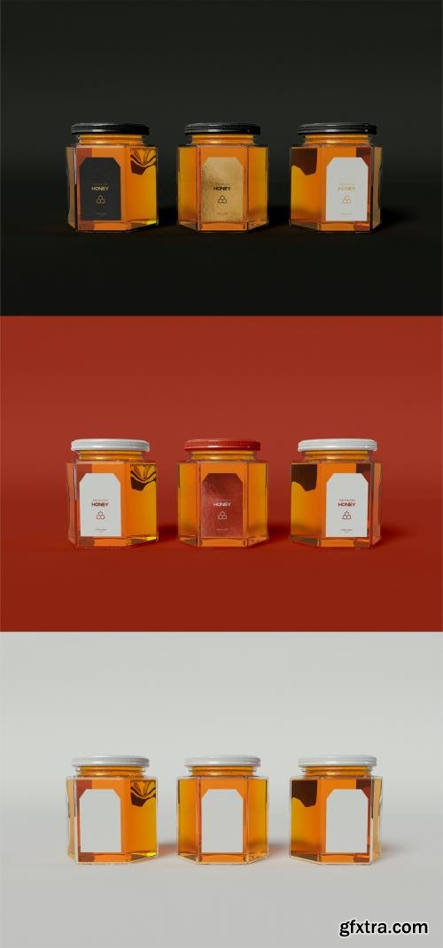 three Honey Jars Mockup 442175820