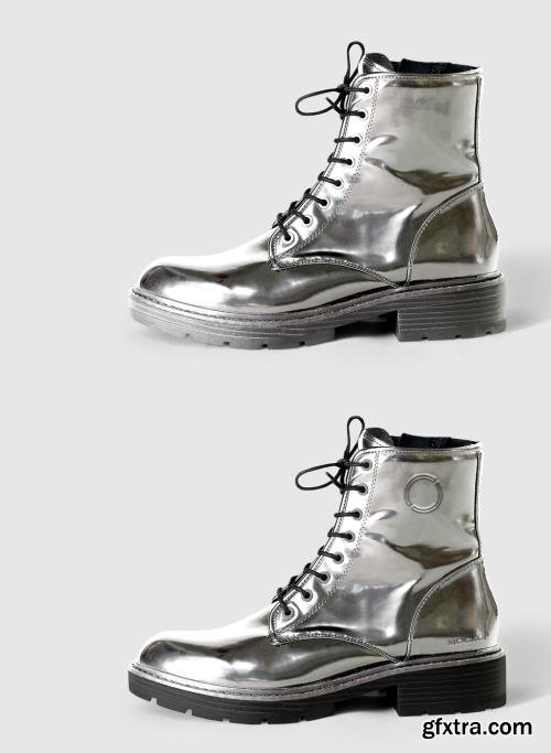 Metallic Ankle Boots Mockup 442162655