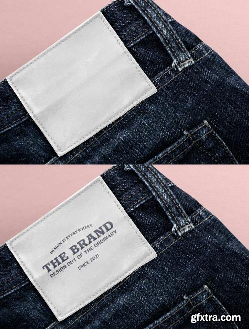 Editable Jeans Leather Label Mockup 438537147