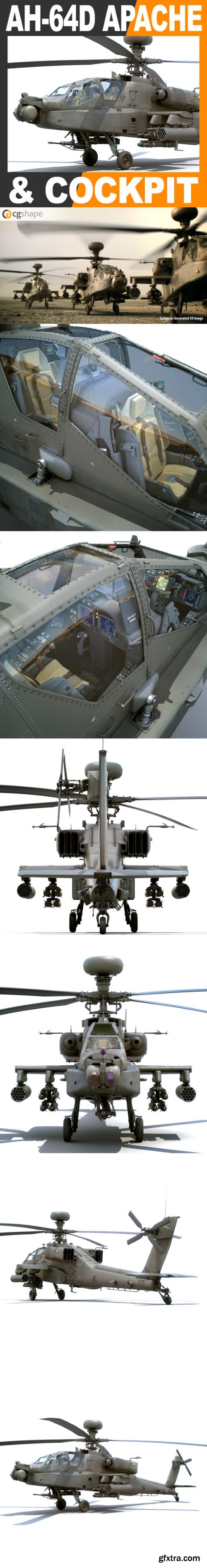 Boeing AH-64D Apache Longbow Helicopter with Cockpit