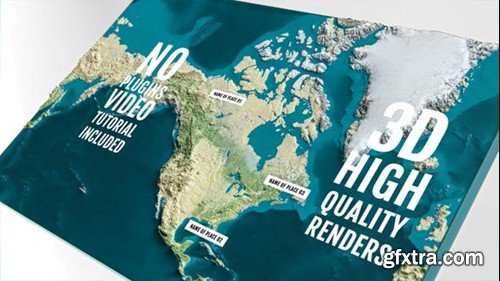 Videohive 3D Physical Map - North America 44525334