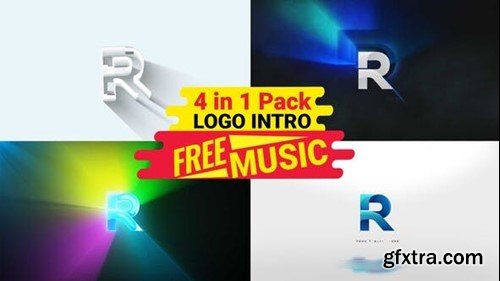 Videohive Minimal Logo intro Pack 4 in 1 logo Opener logo animation free music 44453633