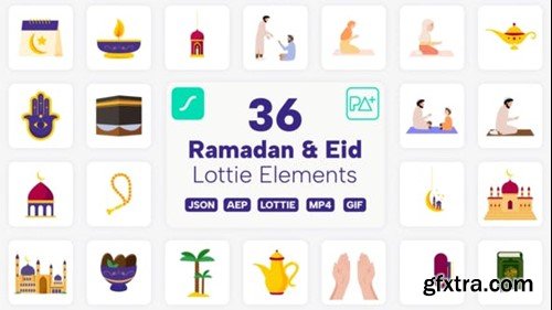 Videohive Ramadan & Eid Lottie Elements 44528063