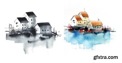 Loose Watercolour - An Exercise for Beginners in Simple Focal Points